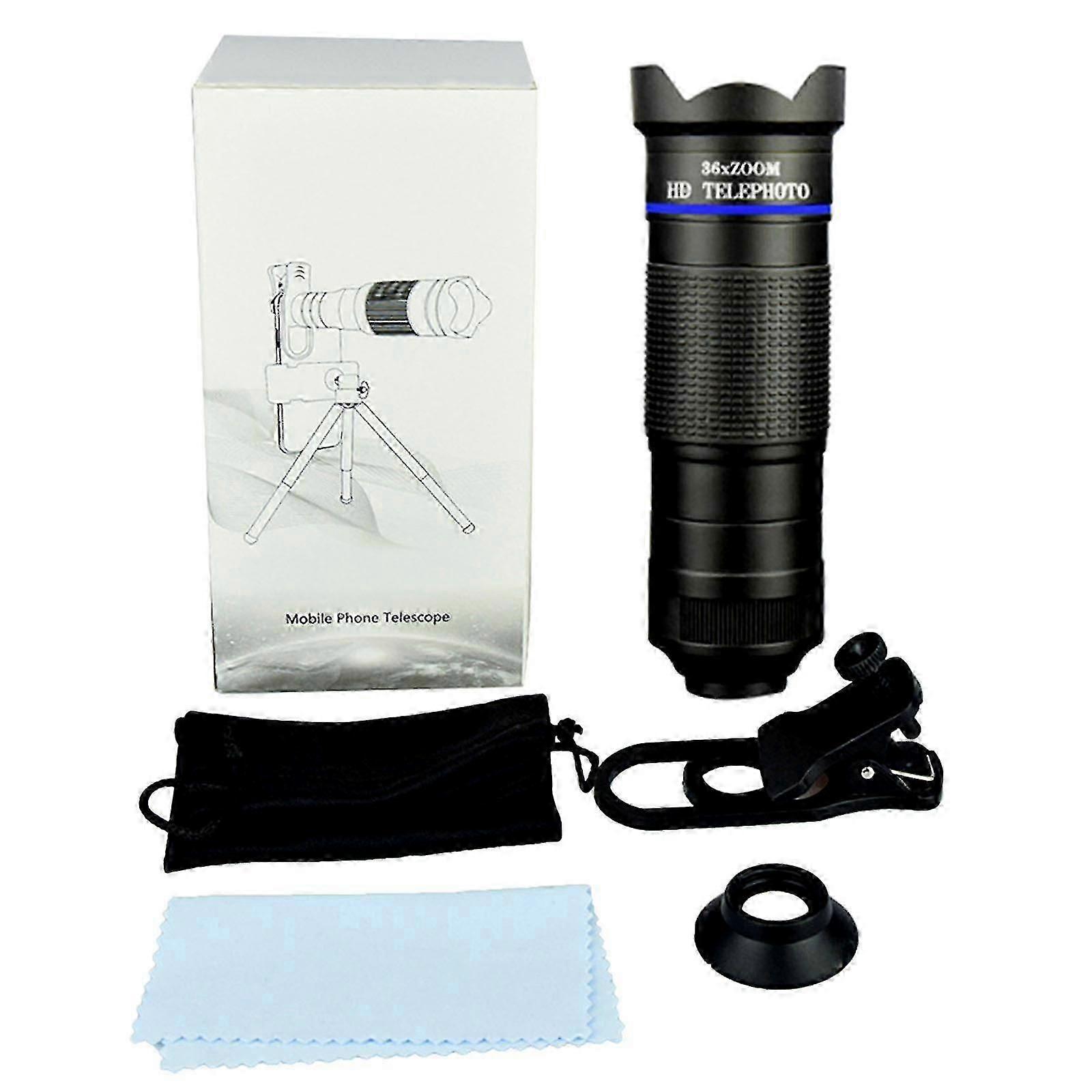 36x High-defination Telephoto Lens Clip-on Lens For Most Smartphone Tablets