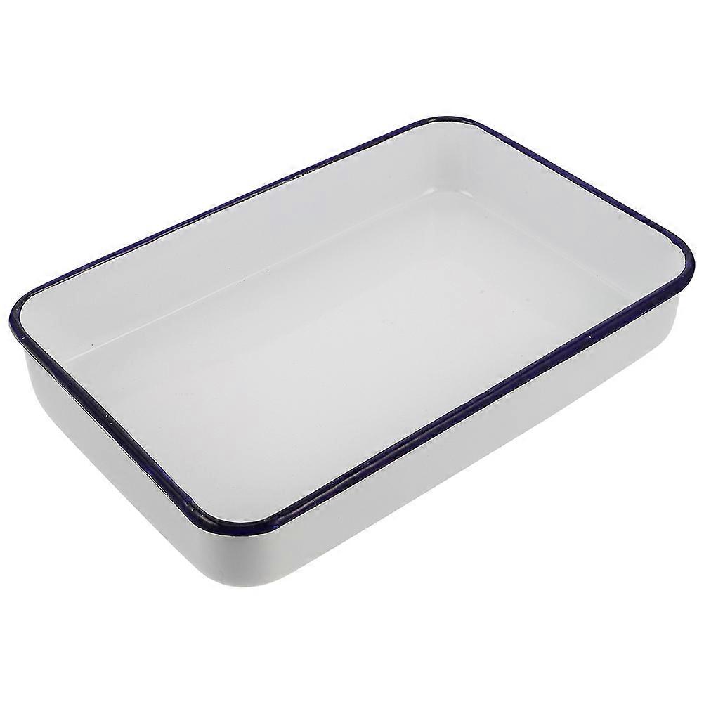 Lasagna Baking Pan Enamel Baking Pan Rectangular For Dining 24.00X16.00X5.00CM Multi Functional 1Pcs