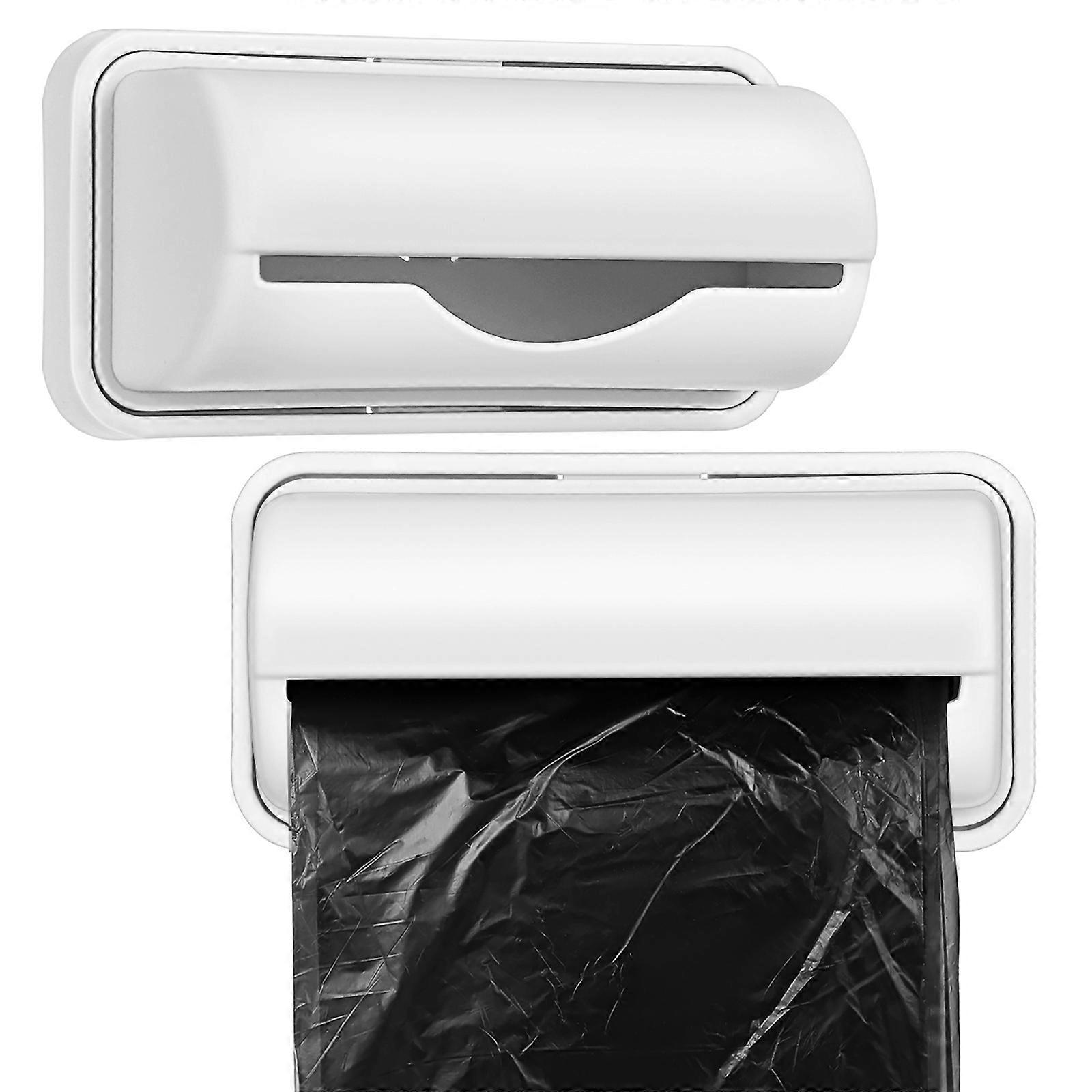 Plastic Bag Saver Wall-Mounted Trash Bag Dispenser Grey Rectangular Storage Box For Bathroom Kitchen 2Set