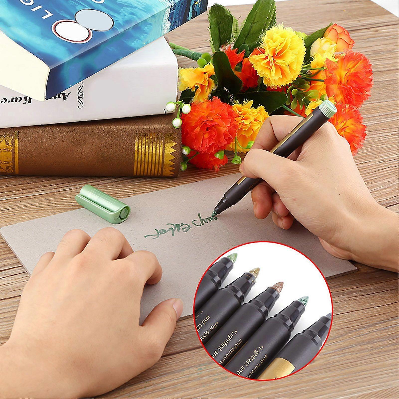 2025 أحدث موديل 10 قطع / أقلام علامة الألوان تحية سجل القصاصات بالحبر الملون