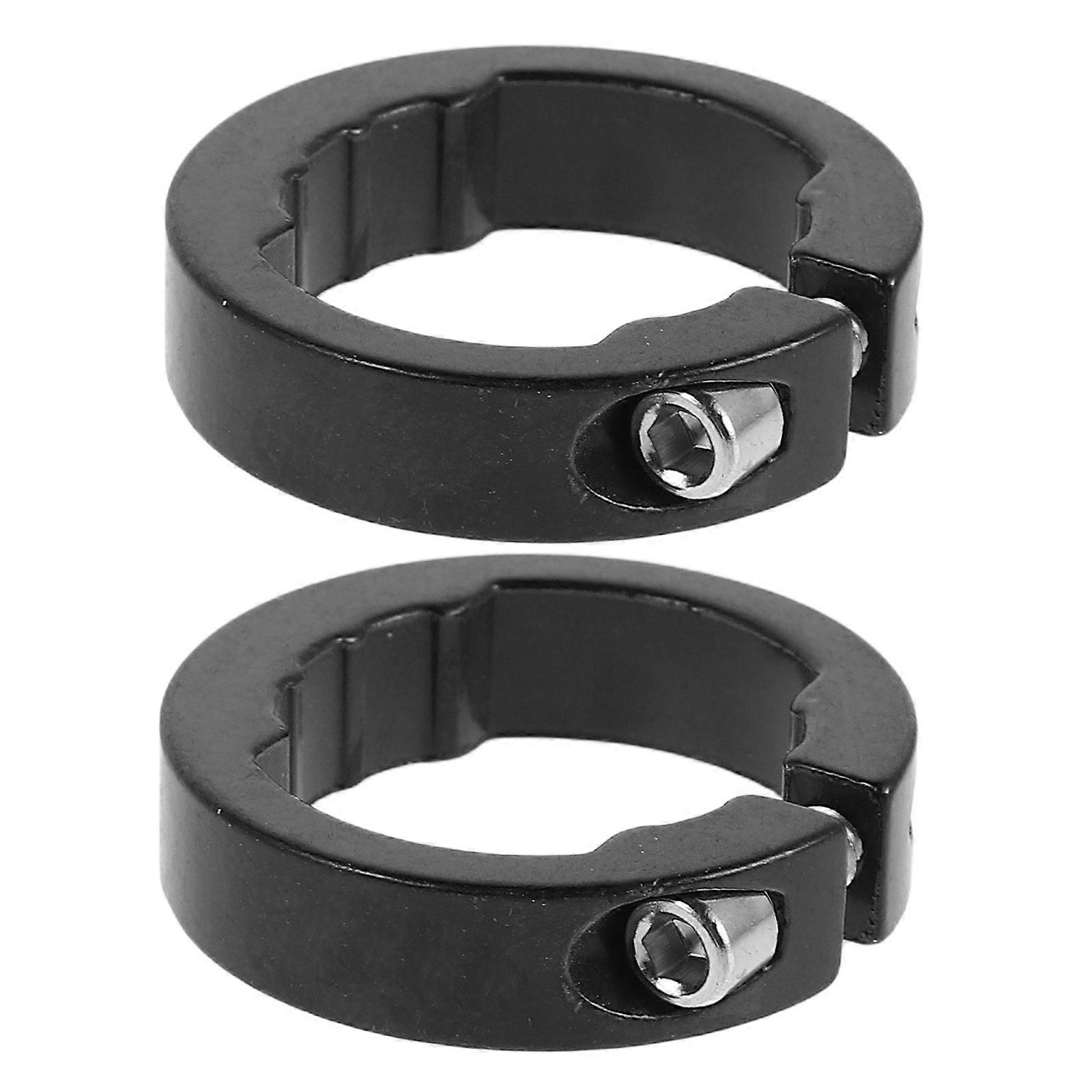 Bike Handles Grips Clamping Rings Secure Bicycle Handlebar Grips Prevent Movement For Cyclists 2Set Black