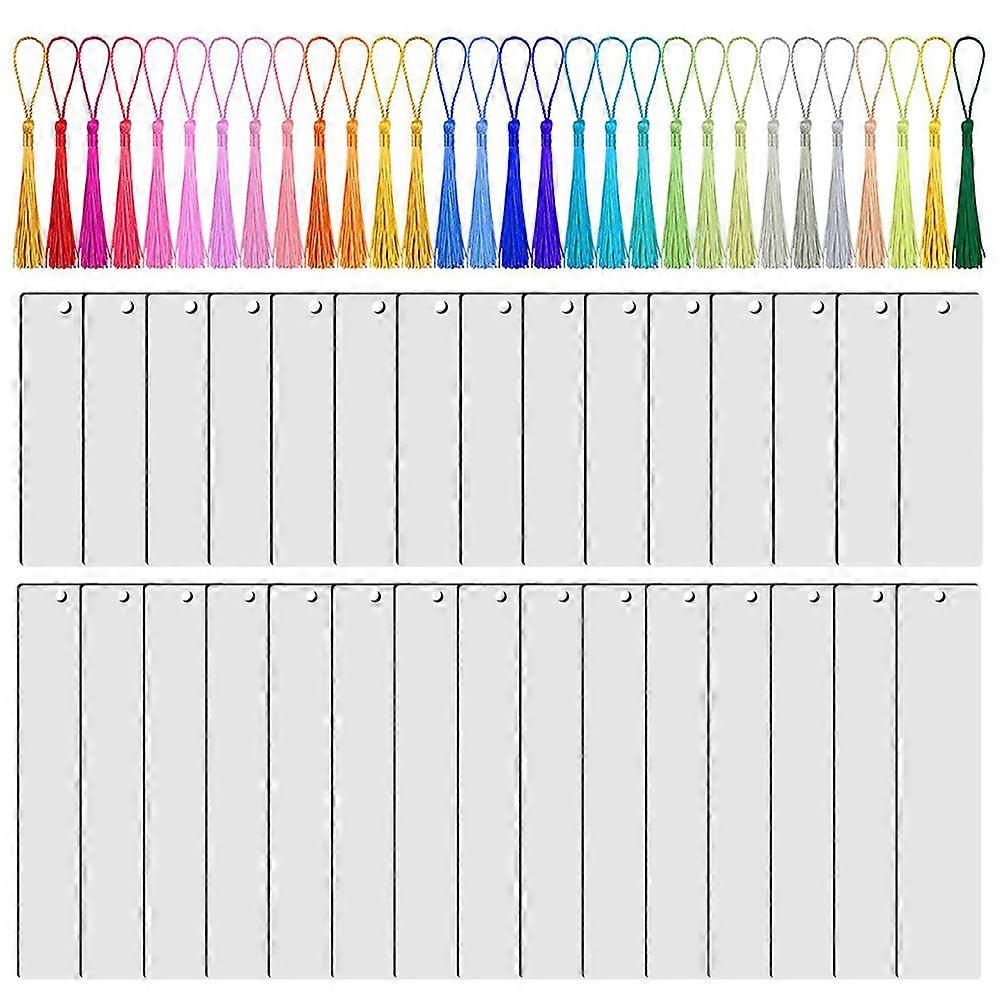 Sublimation Bookmark Blank Set Page Marker DIY Project Assorted Color 15x3cm For Books Readers 30Set