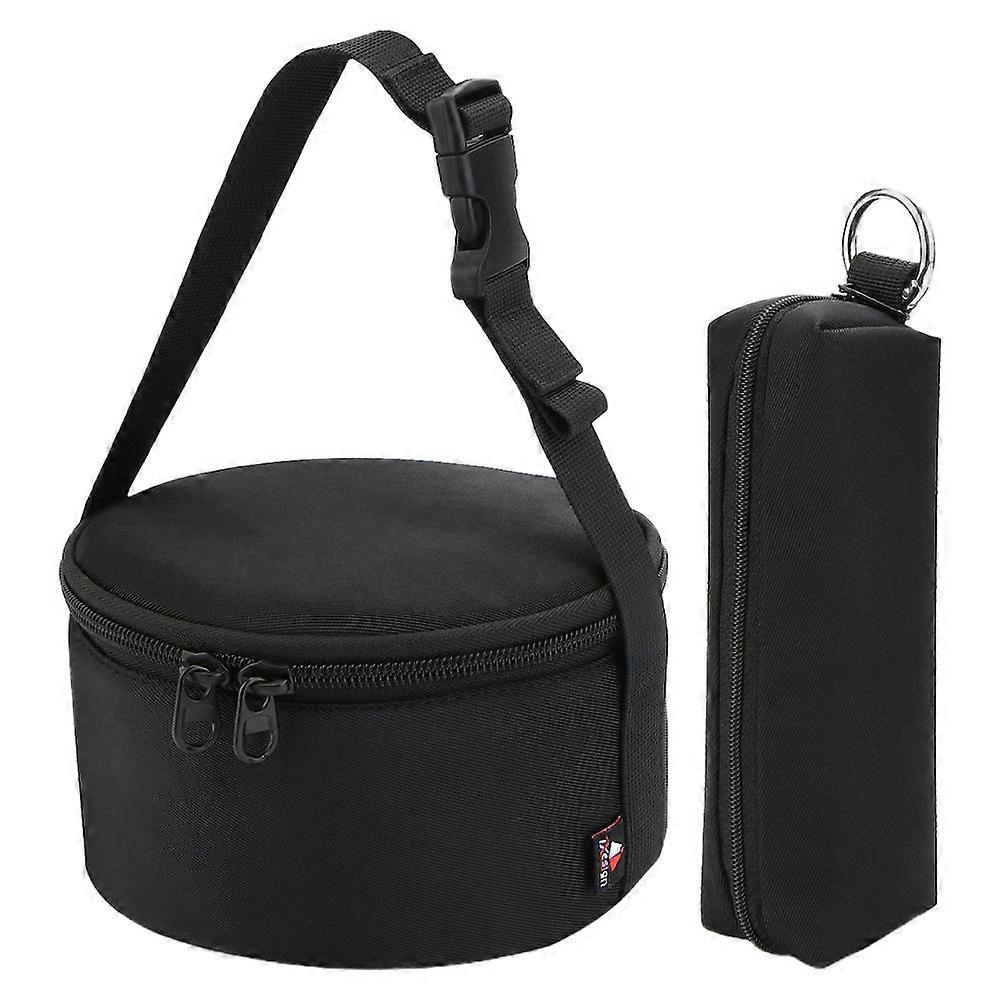 Mallet Bag Padded Music Bowl Storage Bag for Outdoor Travel Meditation Use Black Dive Material 1Pair