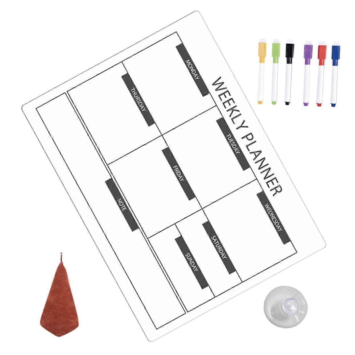 Magnetic Fridge Whiteboard With Markers For Daily Reminders And To-Do Lists, Erasable Planning Notepad For Office