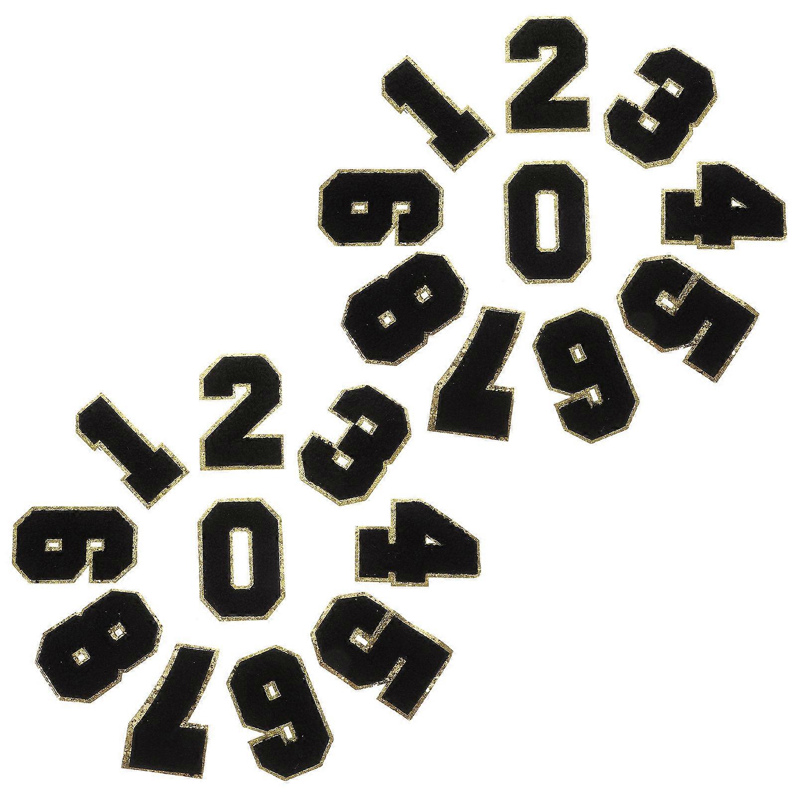 20pcs Embroidered Patches for Decorative Repair, Multi Use Appliques for Clothing, Hats & DIY Crafts, Black Patches for Personalization