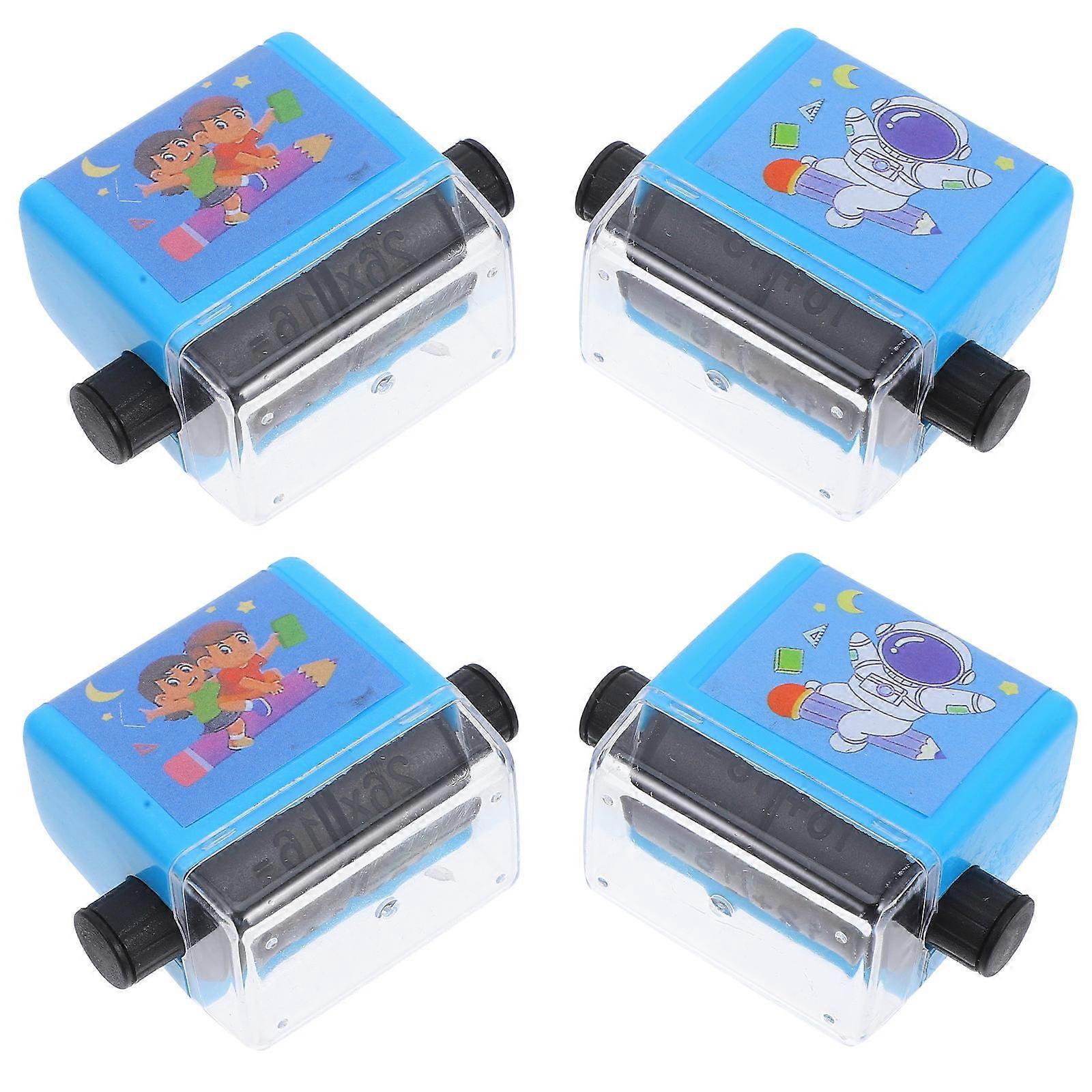 Instant Math Problems Adjustable Questions Math Roller Stamp For Kids Home School Preschool Kindergarten Smooth Rolling Mechanism 4Set