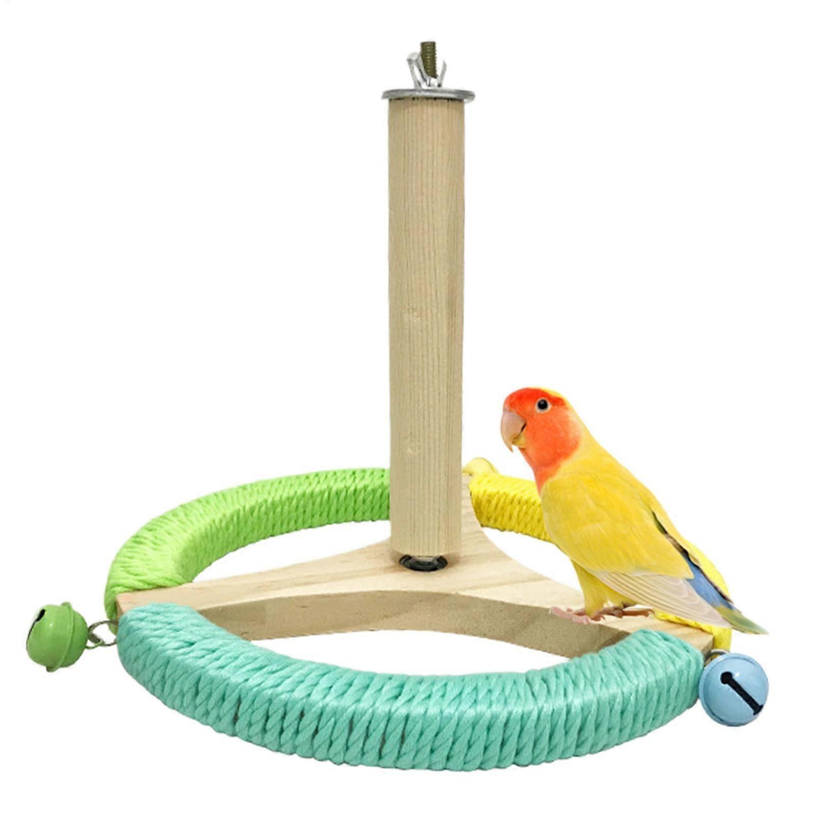 Bird Stand Perch Toy  Wooden Parrot Perch Interactive Shredder Toy