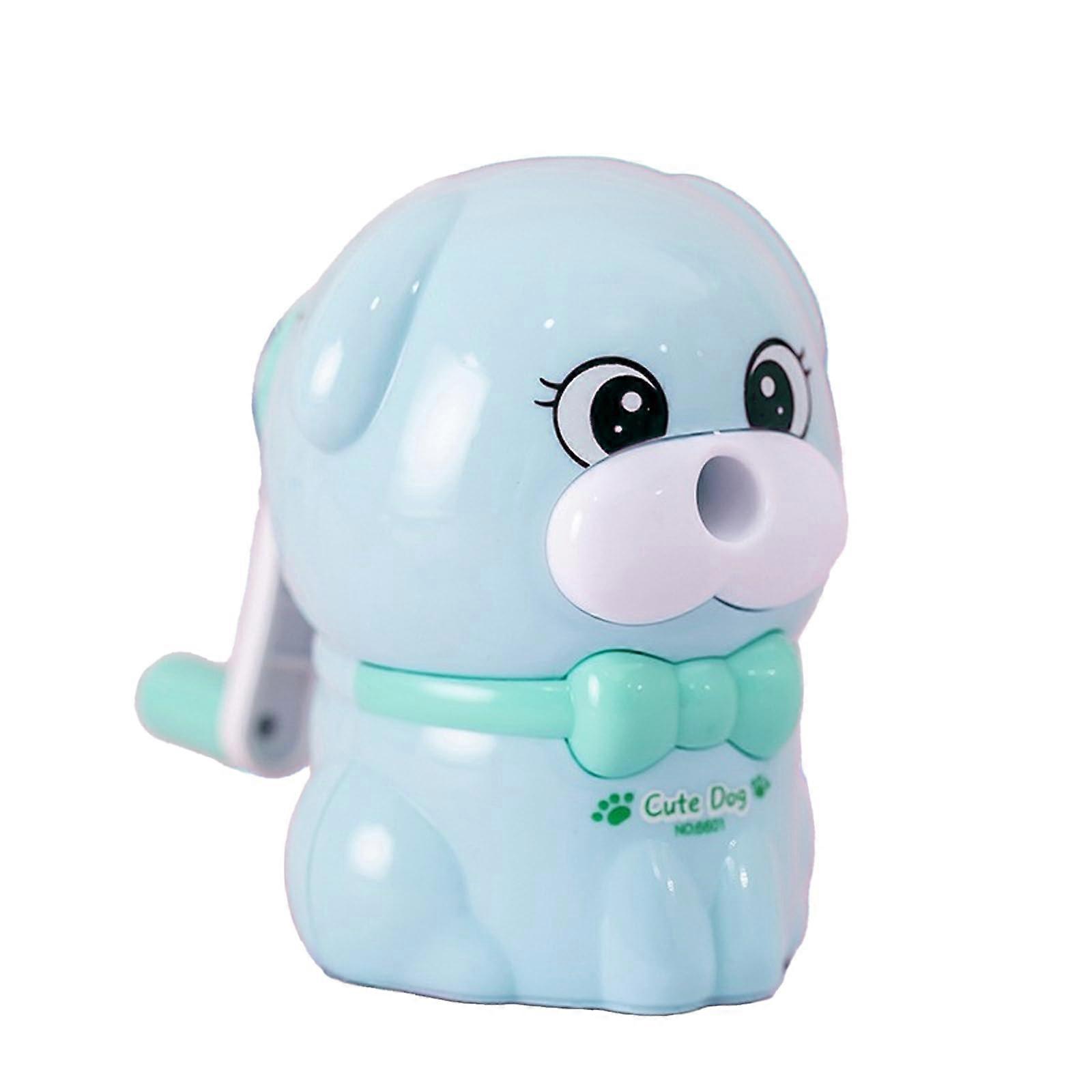 Puppies Pencil Sharpener, Manual Blue Twist Pencil Sharpener for School, Office and Home Use