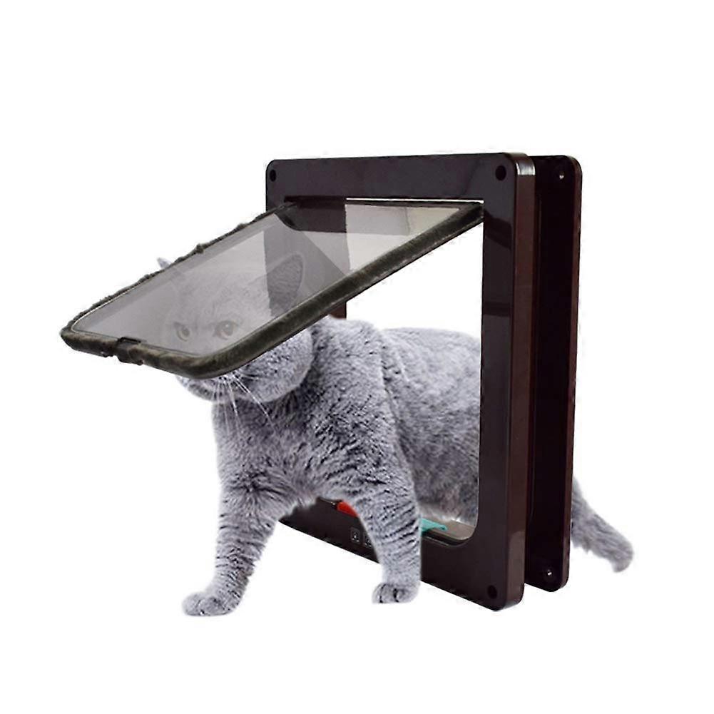 Magnetic Cat Flap for Pets - Secure Access & Thermal Smart Design, 23cm x 25cm, Brown, Compatible with Cats, M Size 20x19x5.5cm