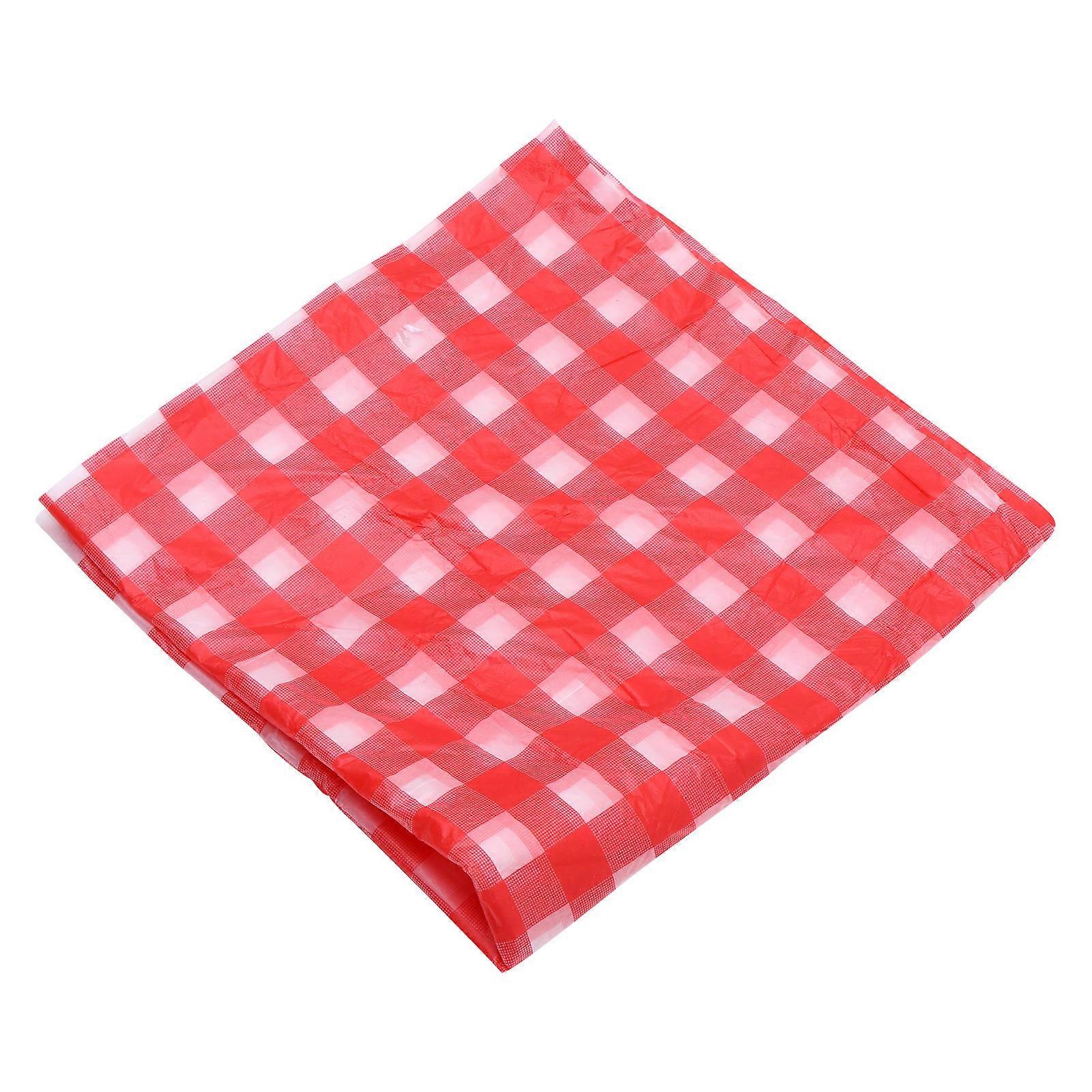 Camping Picnic Table Cover Disposable Tablecloth Checkered Pattern Printed for Party 180x180cm 10Pcs