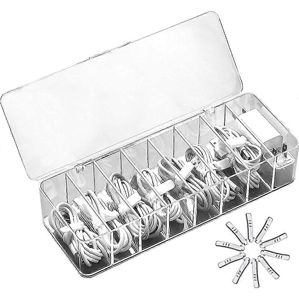 Transparent Cable Management Box: USB/Data Cable Organizer – Desktop Accessory Storage