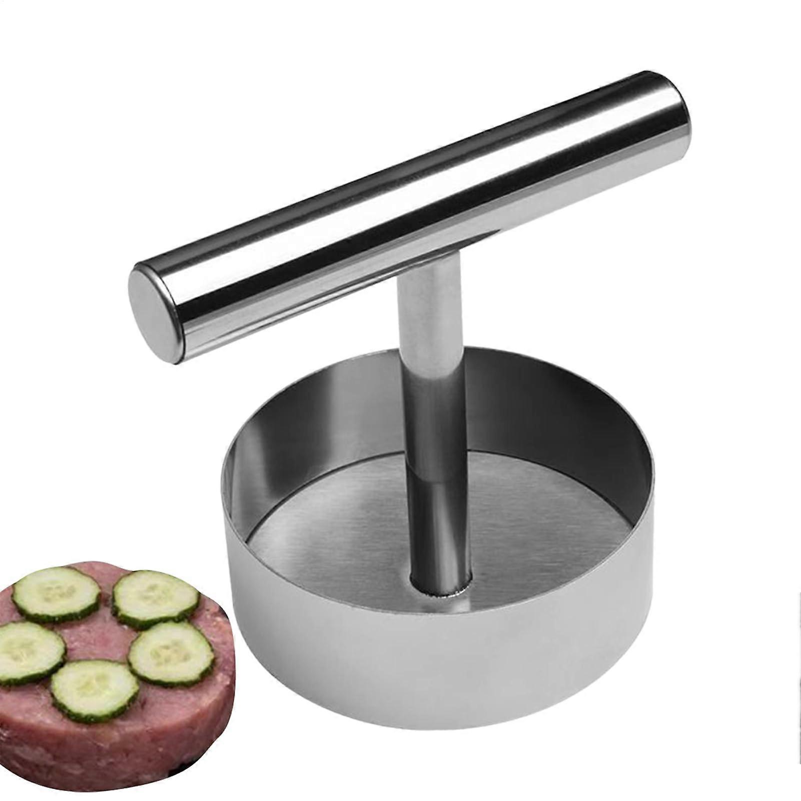 Adjustable burger press, nonstick coating Multifunctional and rust tool for making meat patties, durable kitchen utensil for meal preparation.