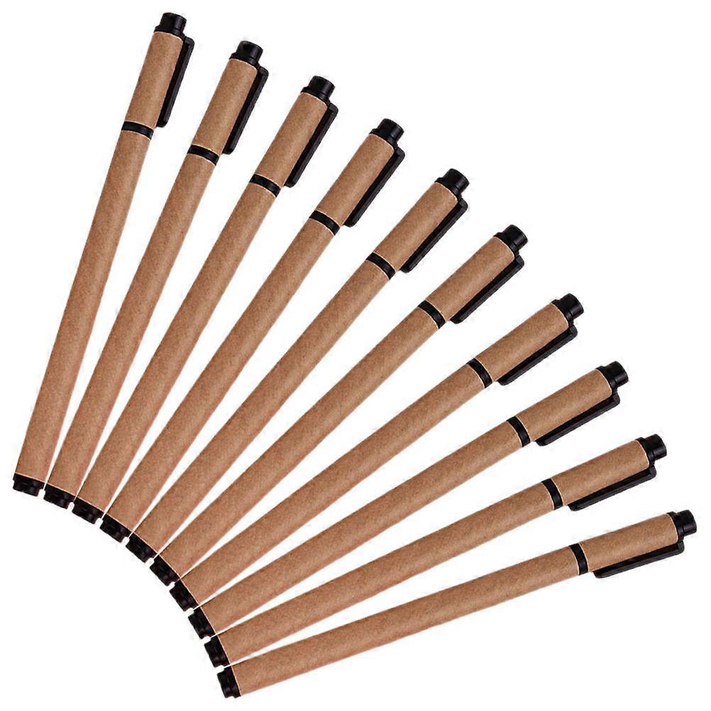 10pcs Gel Ink Pens with Kraft Paper Shell, Comfortable Grip Writing Tools for Office, Home, School, Journaling and Crafting