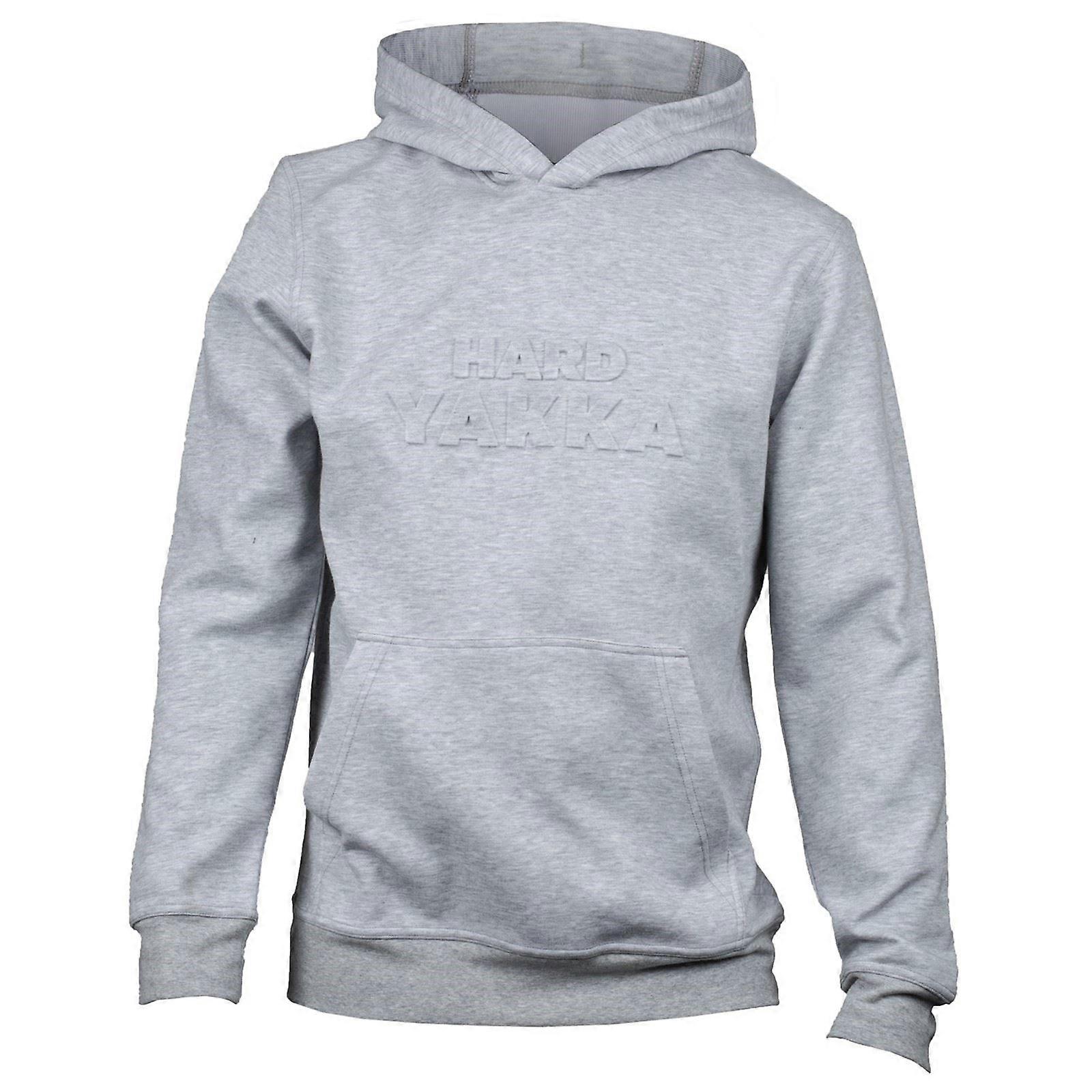 Hard Yakka Embossed Pullover Cotton Men's Grey Hooded Sweatshirt