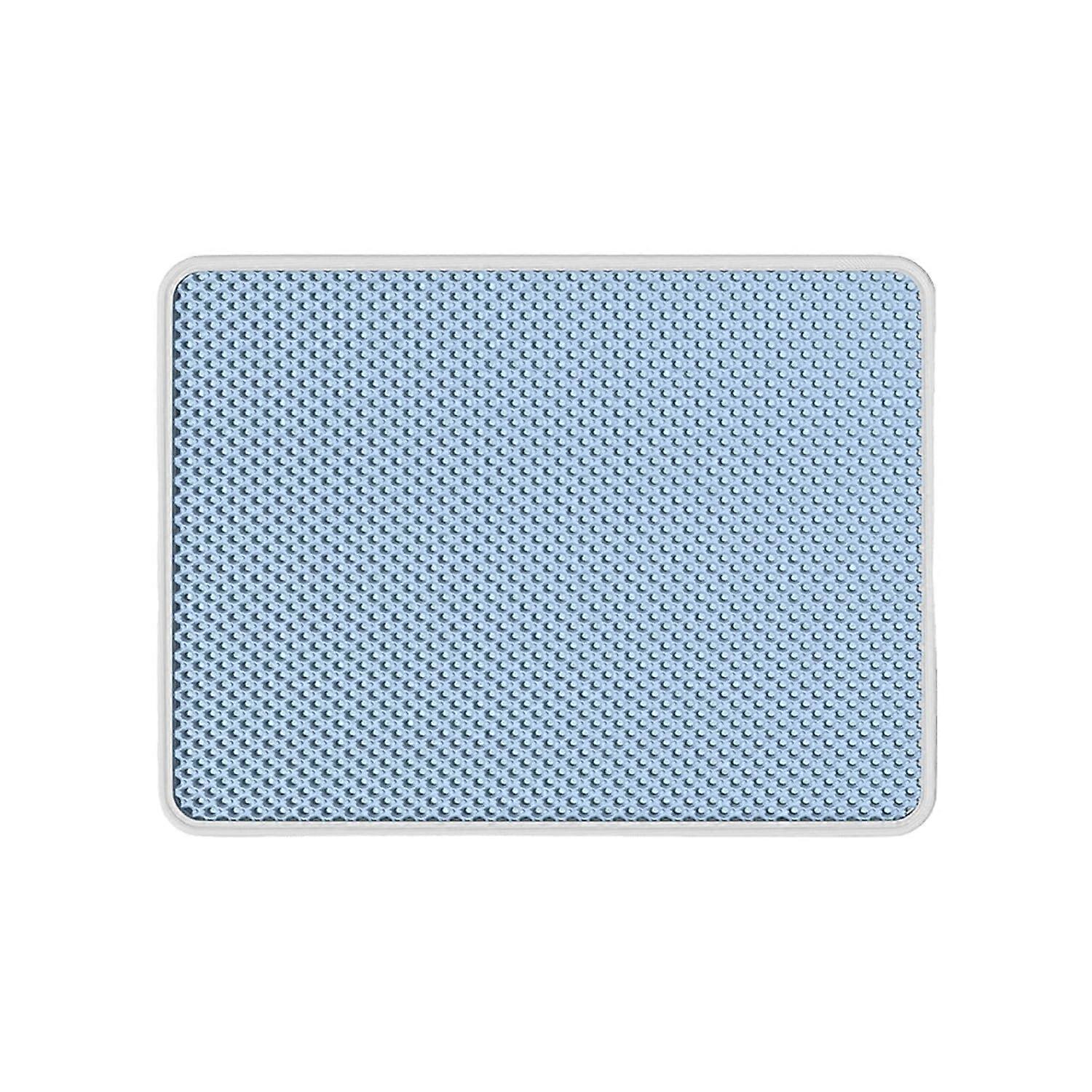猫用トイレマットラージ90x60cm、EVAハニカムデザイン防水二重層マット(B)