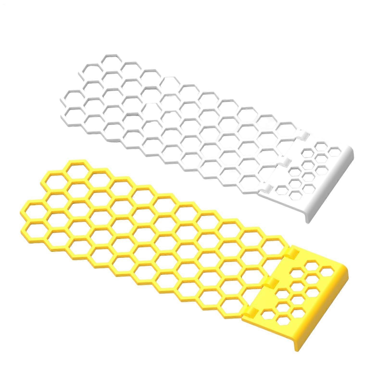 Floating bee ladders, 2 pieces beehiveshaped floating bee island for drinking, bee bath feeding device for bird bath, butterfly (yellow white)