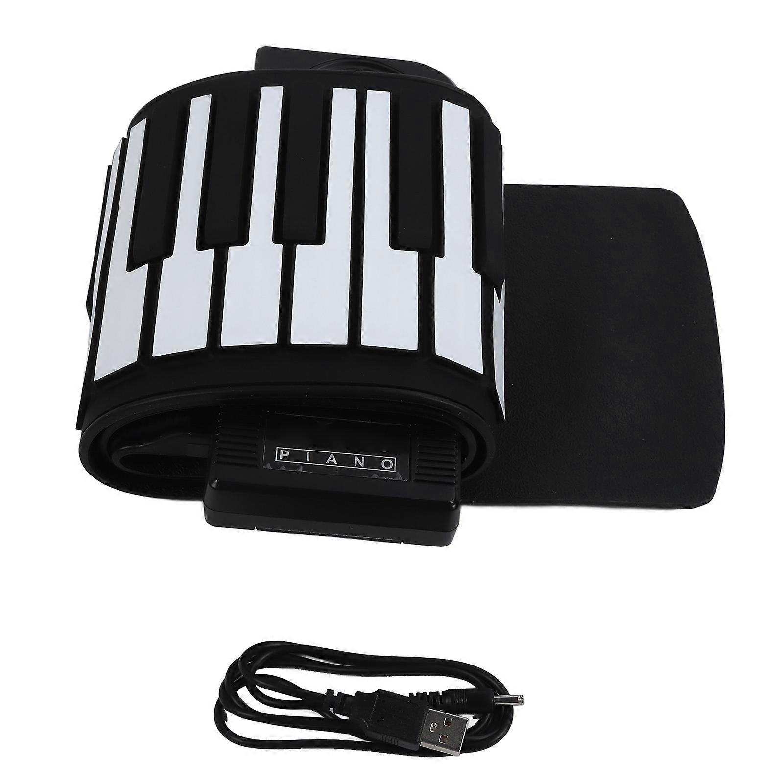 Portable 61-Key Roll Up Piano with MIDI Output and LED Display for Kids and Adults