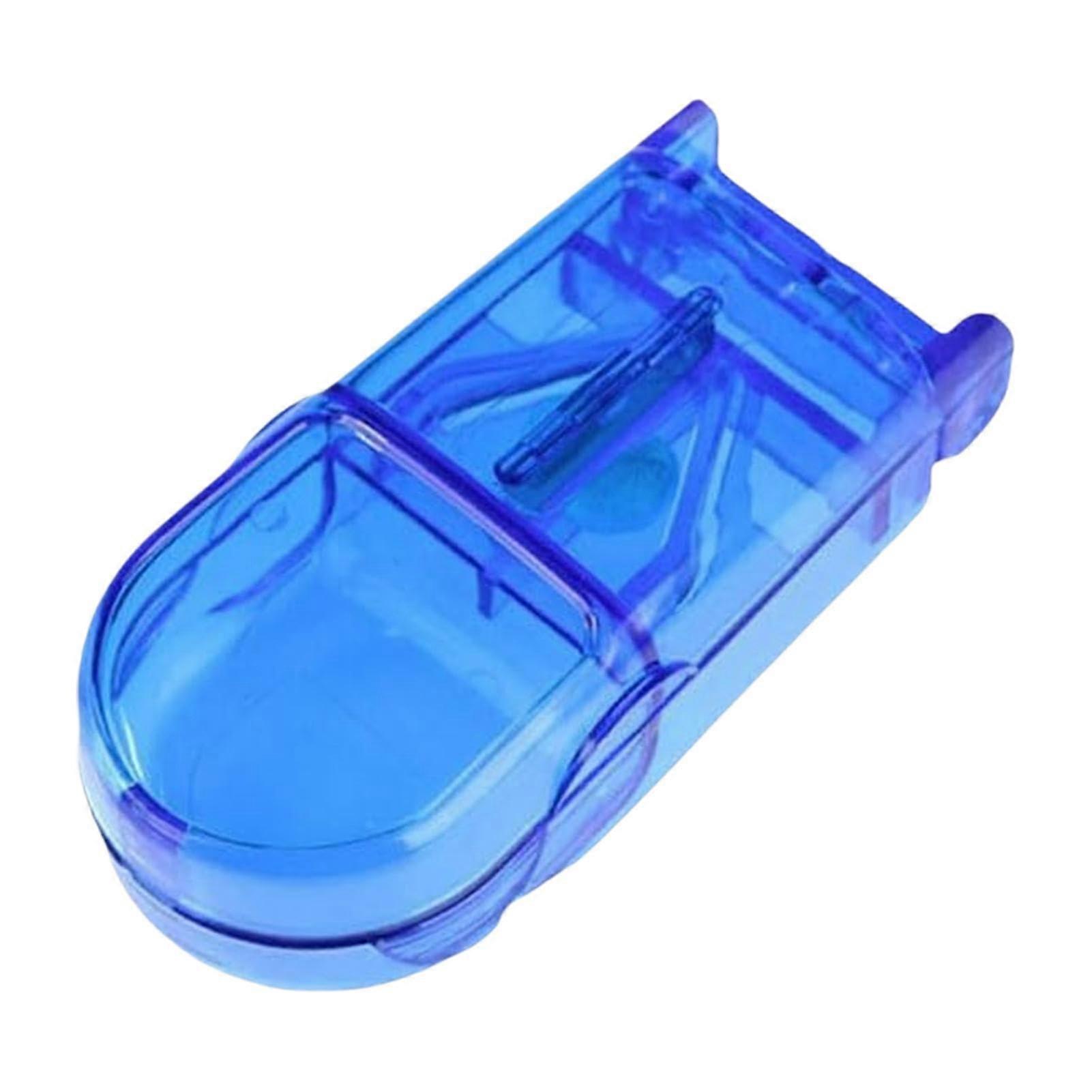 Pill Cutter Splitter with Dispenser Compact Pill Cutter for Small Pills Blue