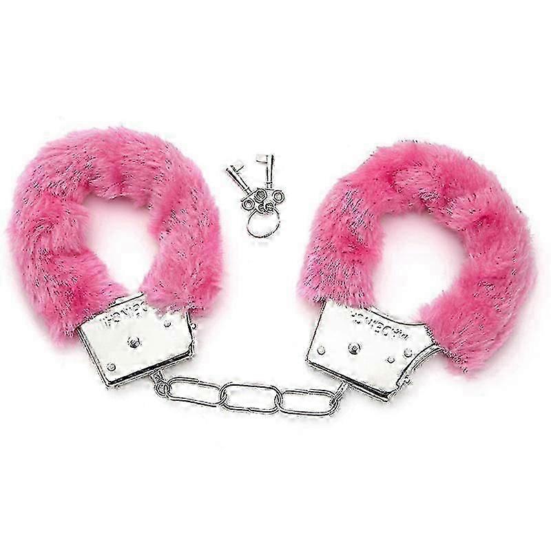 Fluffy handcuffs with two keys gift for women/men