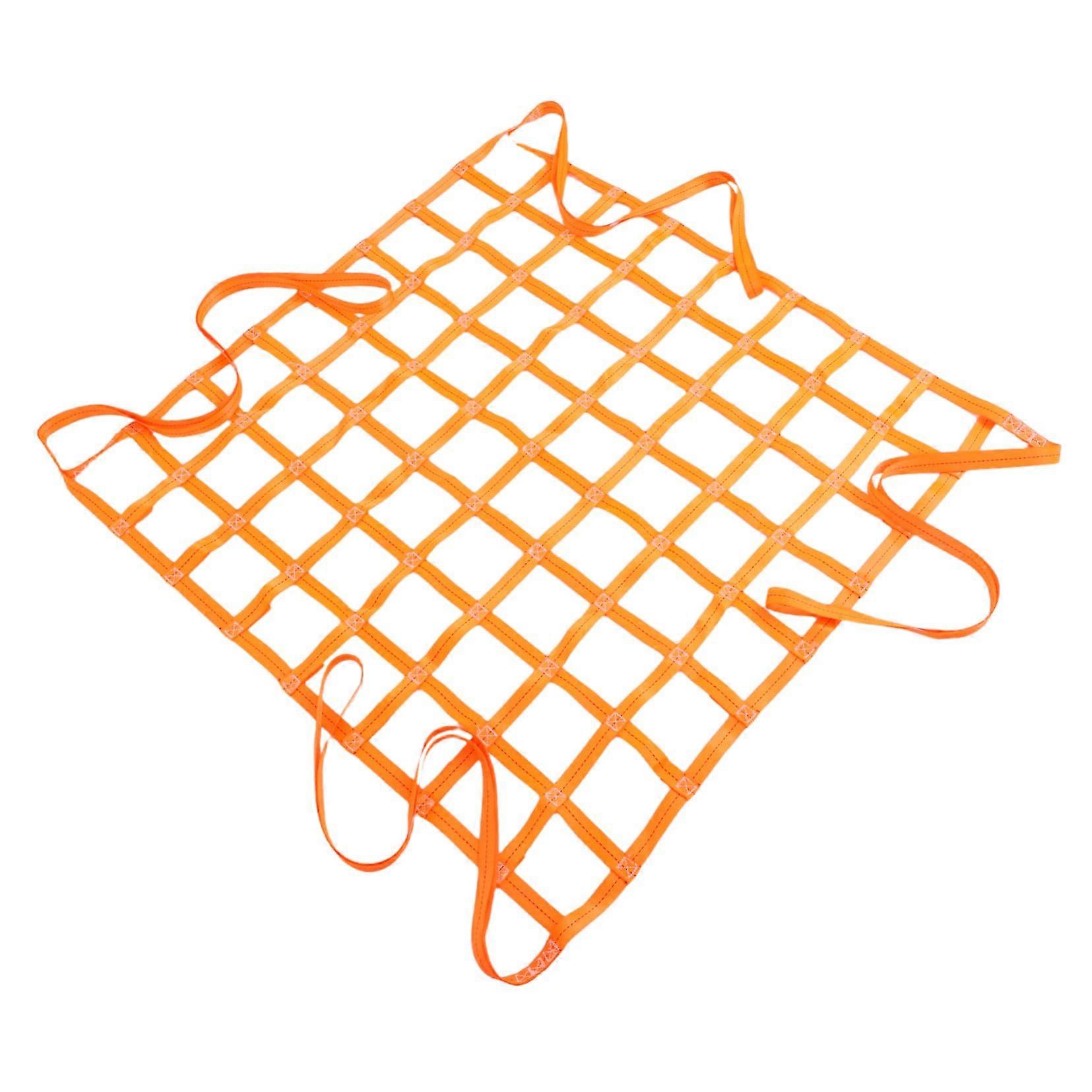 Container Protection Net Roll for Load Hoisting, Nylon Sling Lifting Net for Cargo Handling, Orange Polyester