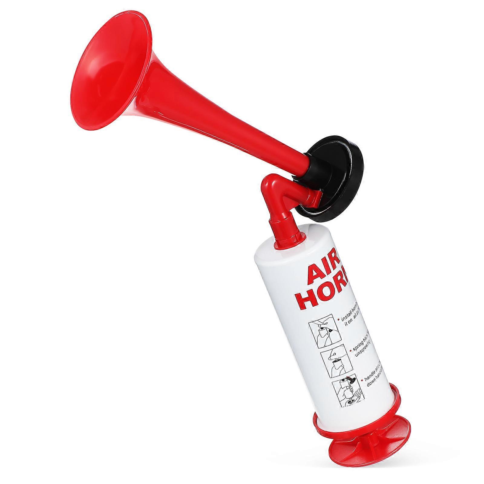 Compressed Air Horn for Football Events, Parties & Emergencies – Sturdy, Portable, Easy to Use Cheer Horn – Bright Red