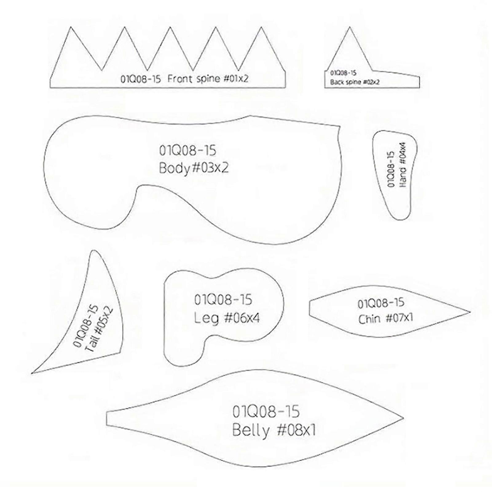 Sturdy Dinosaur Craft Stencils For Textile Art Embroidery Patchworks Sewing Craft Templates for Quilting Embroidery Patchworks Sewing