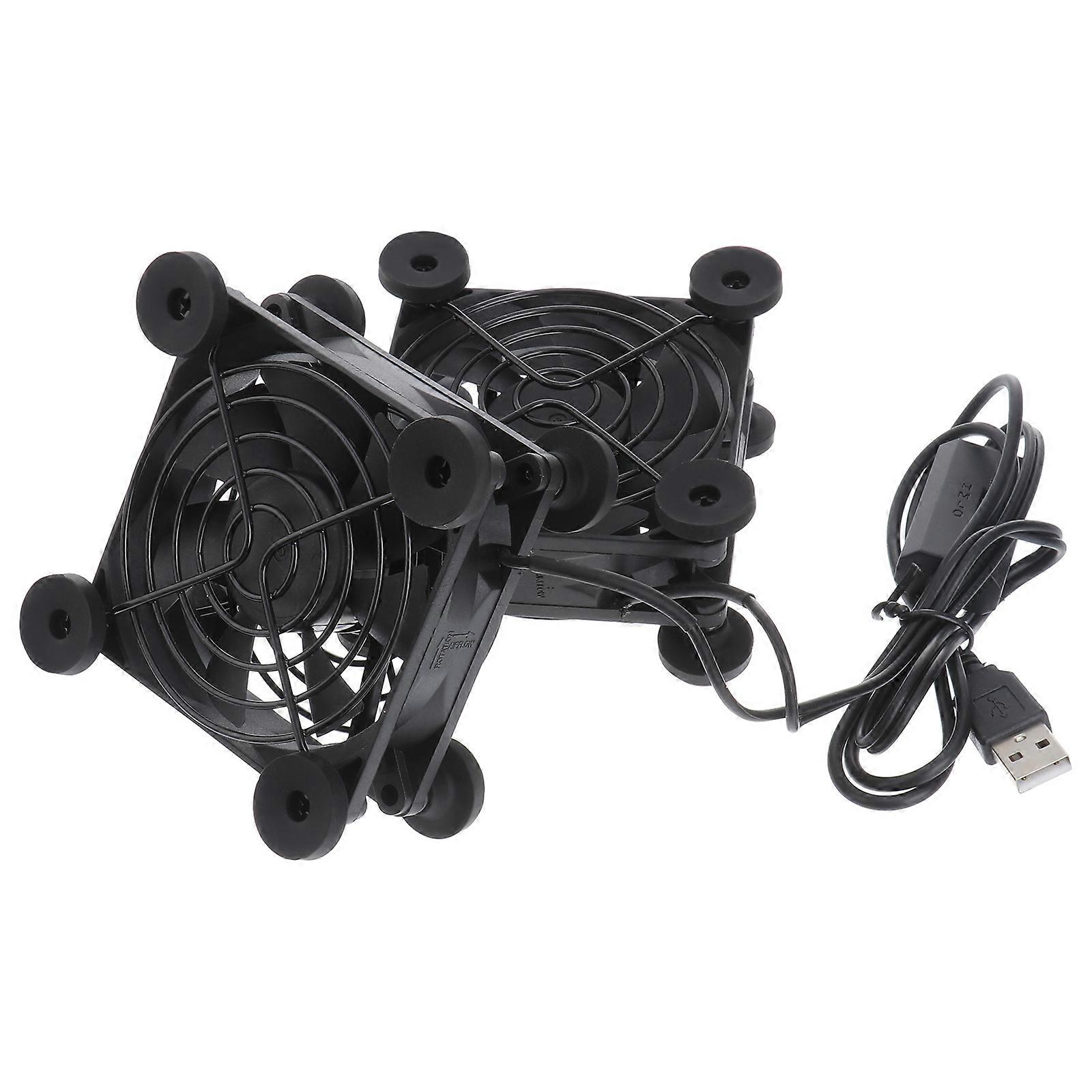 Router Cooling Fan Internal Fans & Cooling Components 8cm Black Plastic Temperature Regulation For Router 2Pcs