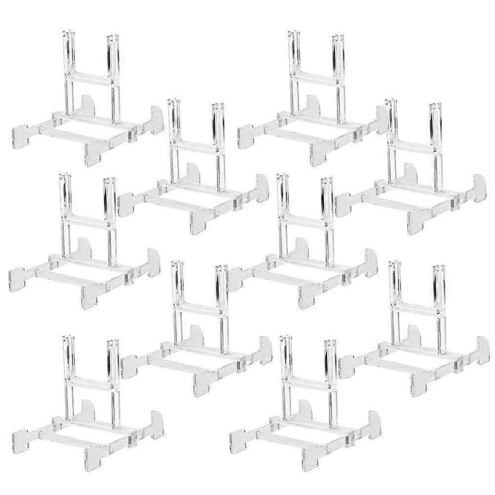 10pcs Adjustable Clear Plastic Display Stands for Plates, Photos, Artwork – Ideal for Home Decor, Weddings, Parties, and Office Use