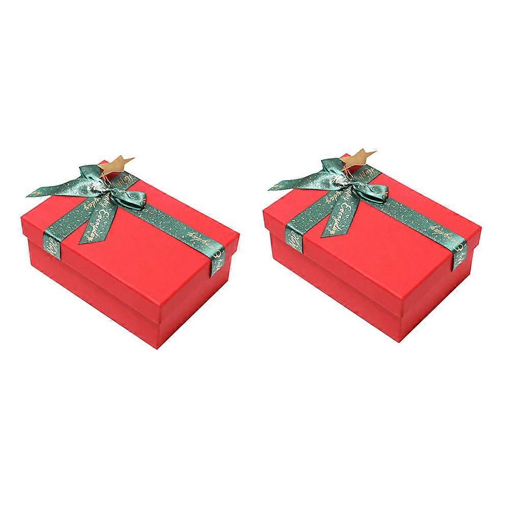 Luxurious Red Paper Gift Box with Ribbon for Suitable for Jewelry or Candy 2 Sizes Available