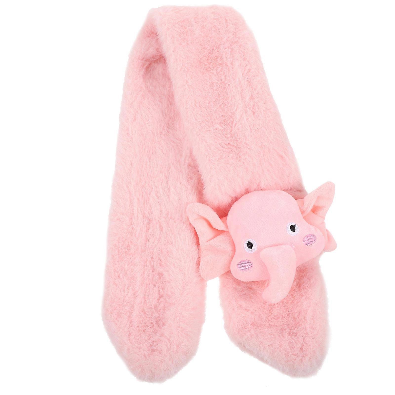 Plush Elephant Neck Warmer Soft Cross Tie Collar Scarf Lightweight Warm Winter Shawl for Boys Cartoon Neck Wrap
