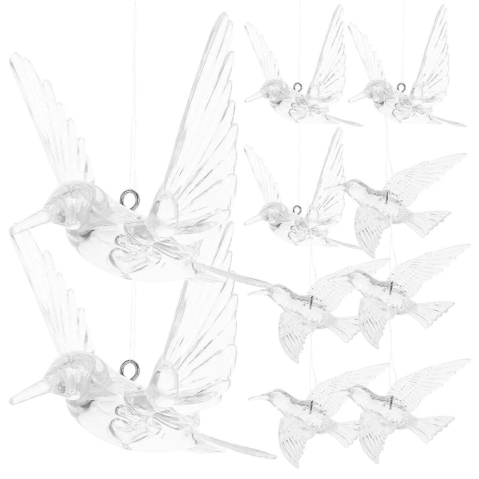 Transparent Acrylic Hummingbird Ornament Unique Ceiling Decoration Easy to Install for Wedding and Party 10pcs