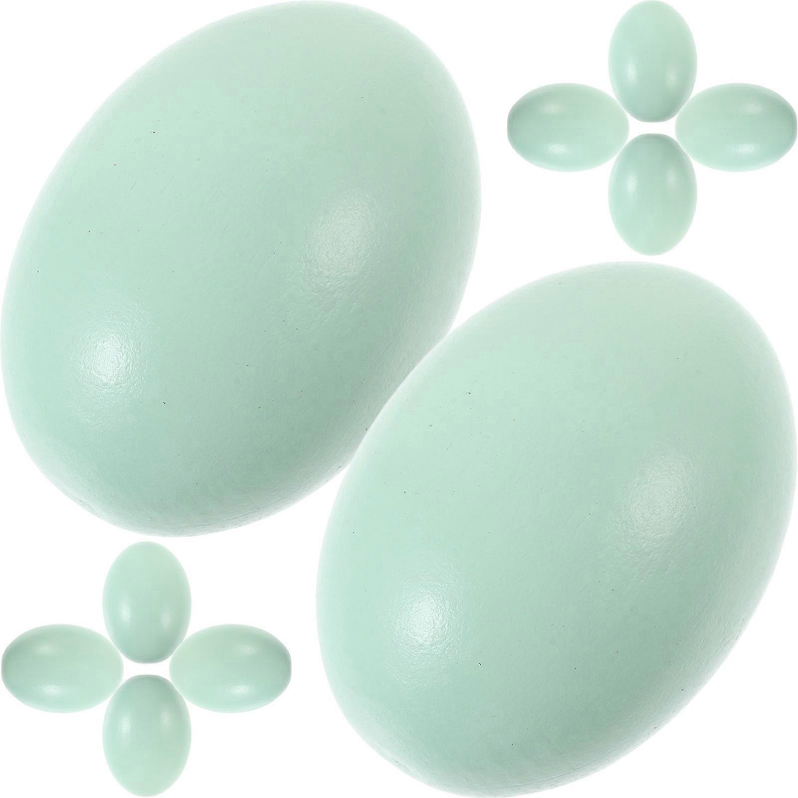Wooden Craft Eggs for Decoration Perfectly Shaped and Smooth Paintable Green Simulation Egg Decorations