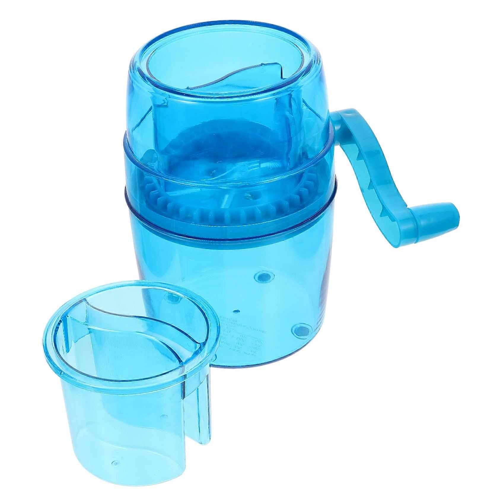 Hand Ice Breaker Hand Crank Small Ice Maker Professional Shaved Ice Maker PP Blue