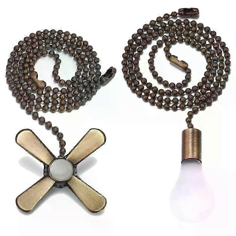 Metal Ceiling Fan Shaped Light Bulb Shaped Pull Chain Beaded Ball Extension Chains Lighting Accessories Silver