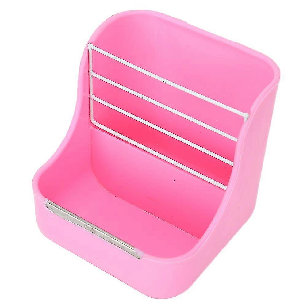 2 in 1 Pet Bowl Rack Hay Cat Small Animals Rabbit Grass Frame Feeder Fixed External Shelf Pink 2025