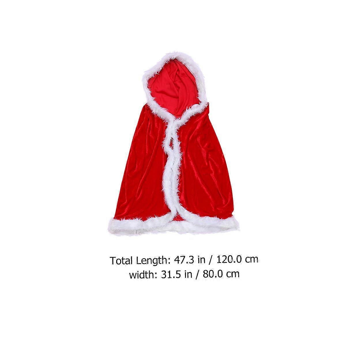 Red Flannel Cloak For Costume Accessory In Christmas Party And Performance 120x80cm Easy To Clean 1Pack