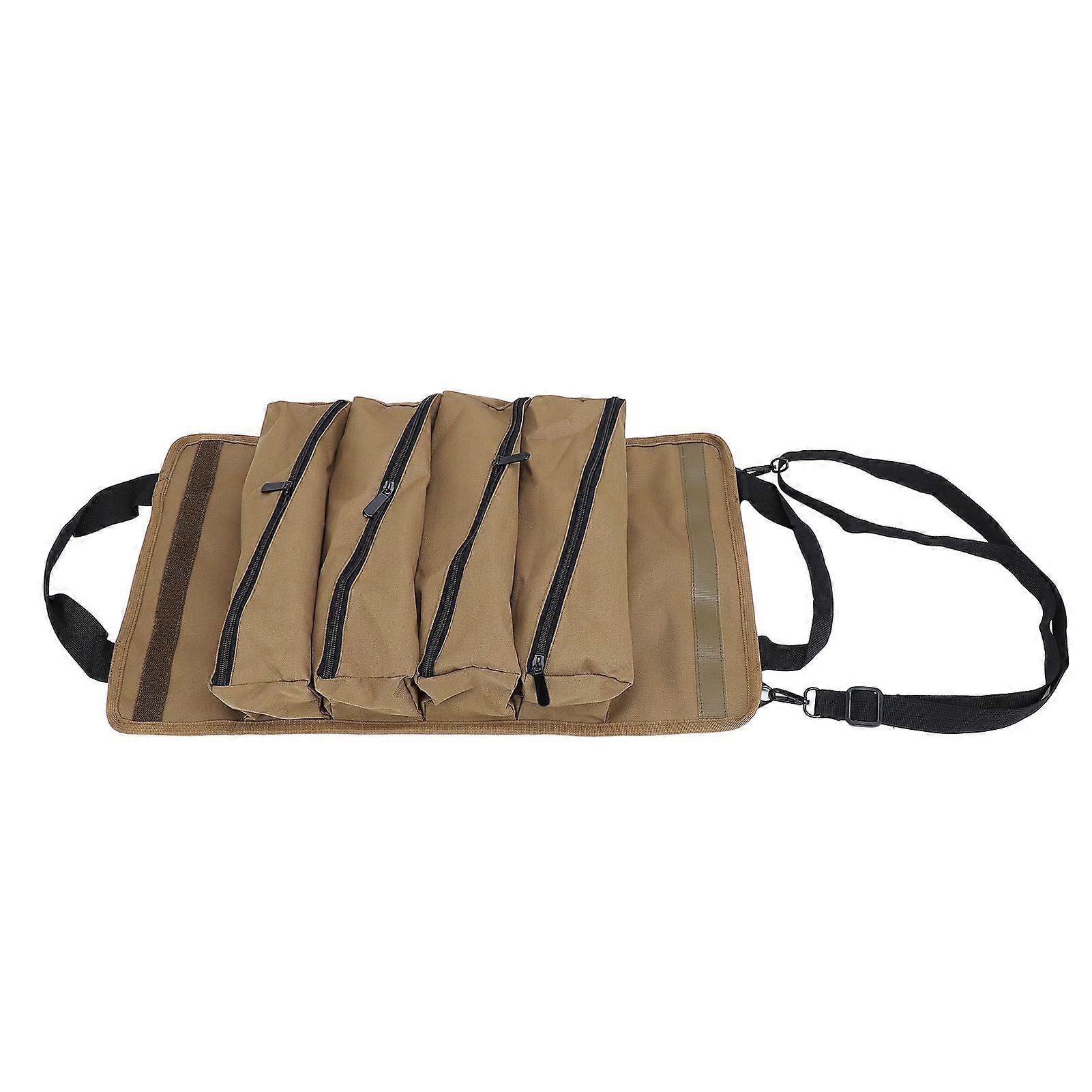 حقيبة تخزين اكسسوارات التخييم في الهواء الطلق سعة كبيرة مقاومة للماء أكسفورد القماش قابلة للطي أداة التخييم حقيبة حمل للتخييم في الهواء الطلق نزهة كاكي