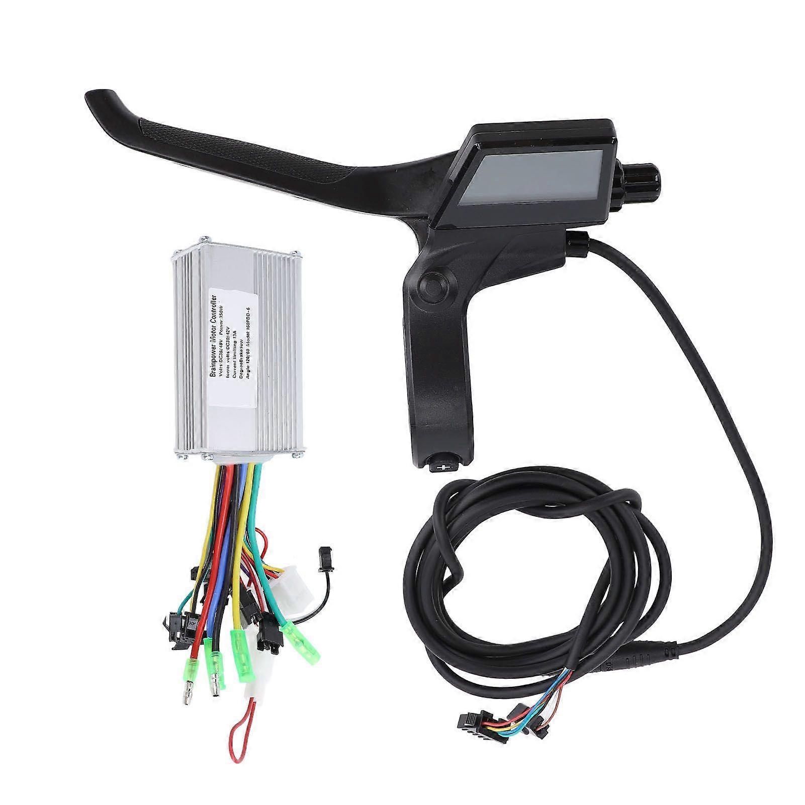 36V 48V 350W Electric Bike Controller Kit ABS Aluminum Alloy Motor Controller Brake Lever with 160PDD Display Meter for Modification
