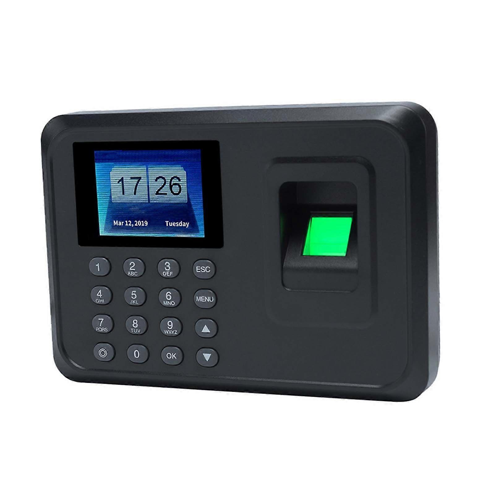 Intelligent Biometric Fingerprint Password Attendance Machine Employee Checking-in Recorder 2.4 inch TFT LCD Screen DC 5V Time Attendance Clock