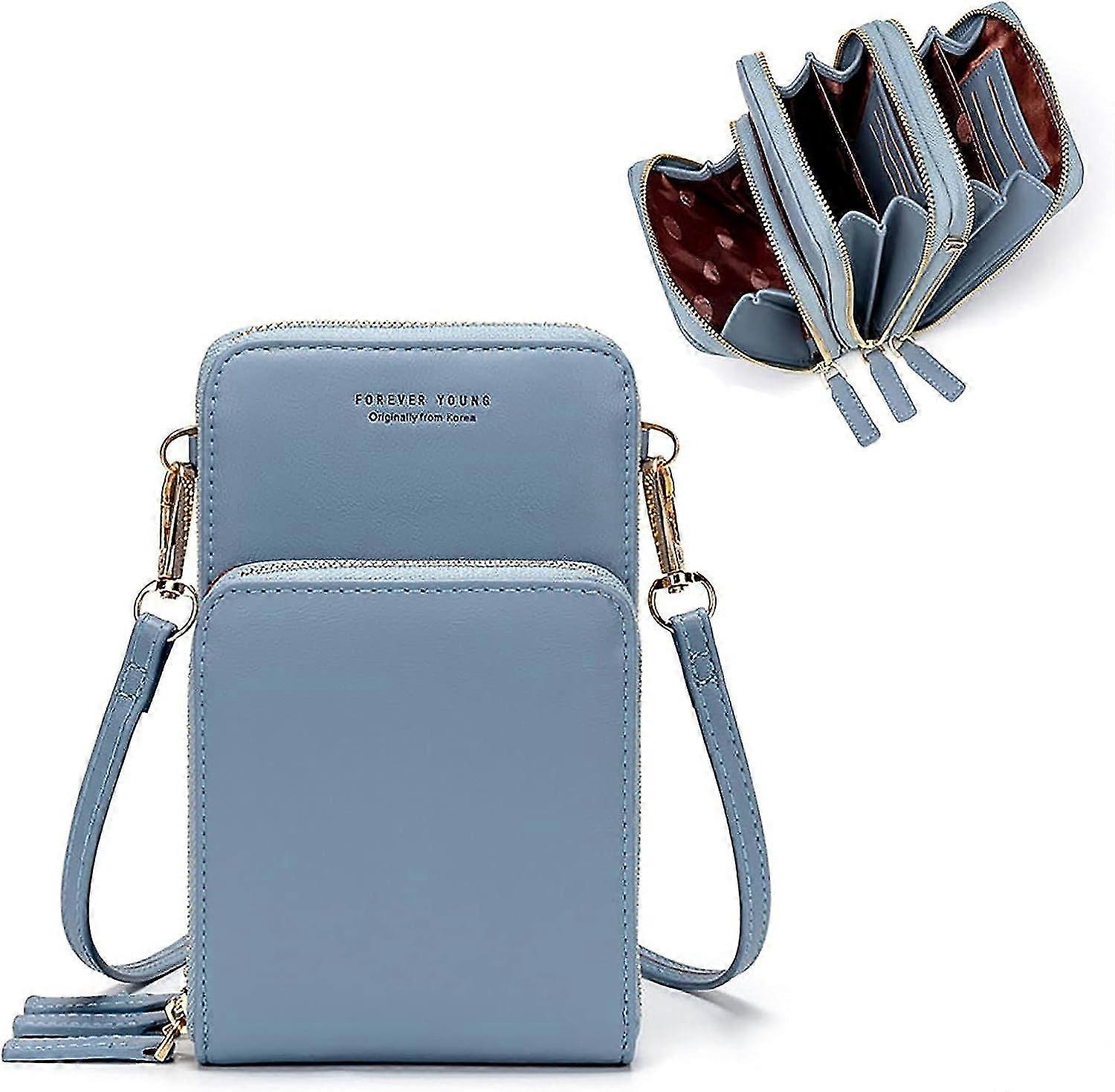 Women's Small Messenger Phone Wallet, Mini Postman Shoulder Bag Wallet with Credit Card Slots