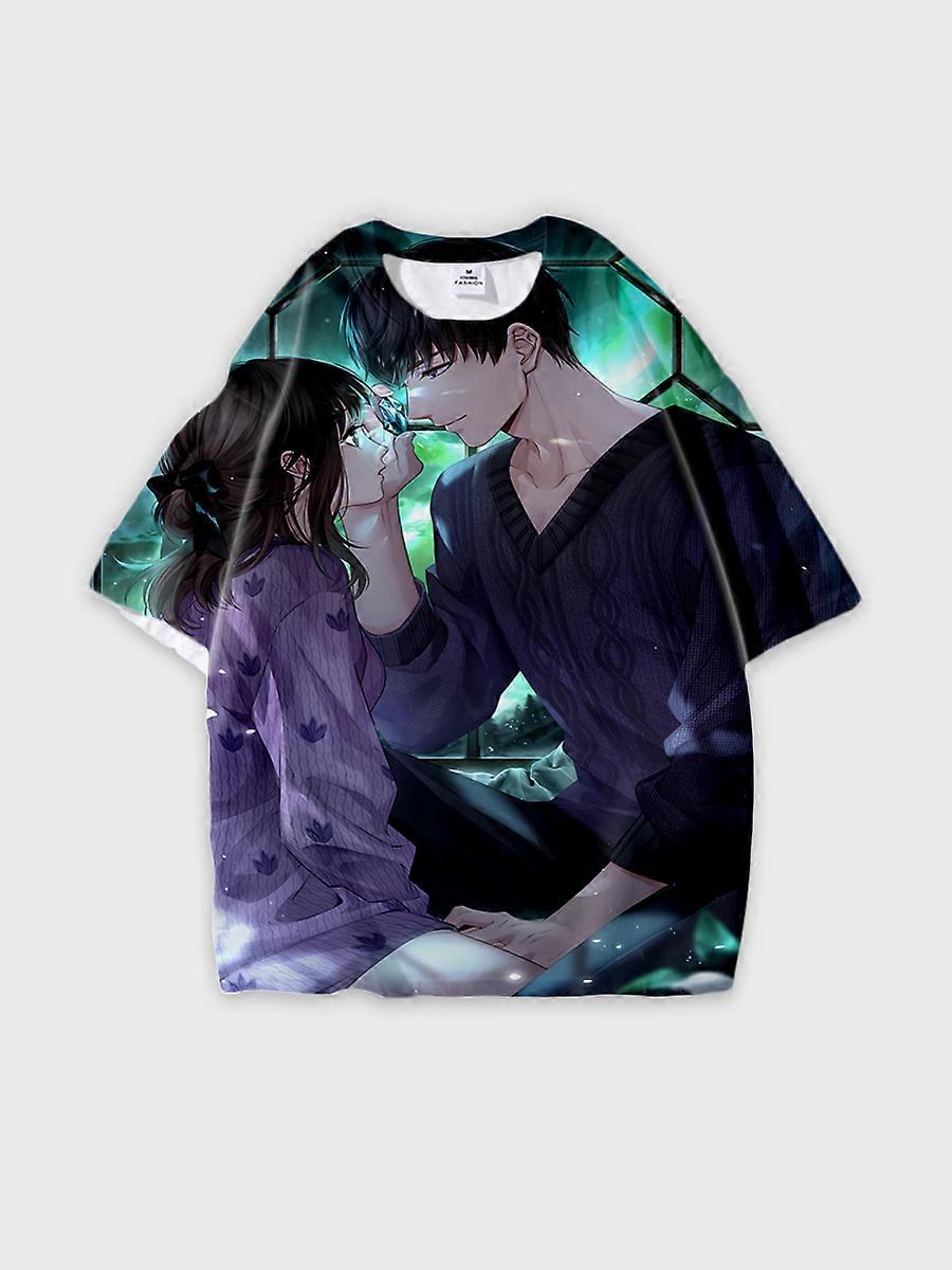 T-Shirt Rundhalsausschnitt Role Pattern locker kurzarm E3496