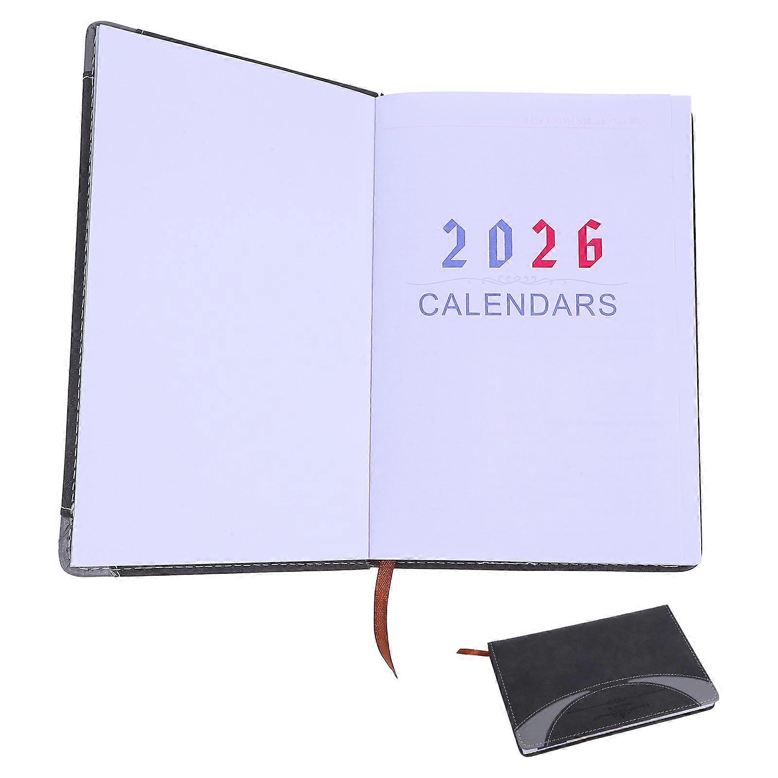 Students Writing Notepad 2026 A5 Pu Notebook With Monthly Index Bookmarks Cover For Daily Notes 1Pack