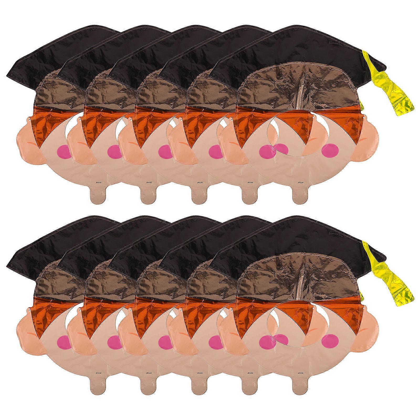 Here's a refined and engaging product description for your item:
**10pcs Graduation Photo Frame Balloons Fun Hat Shaped Props for Kindergarten