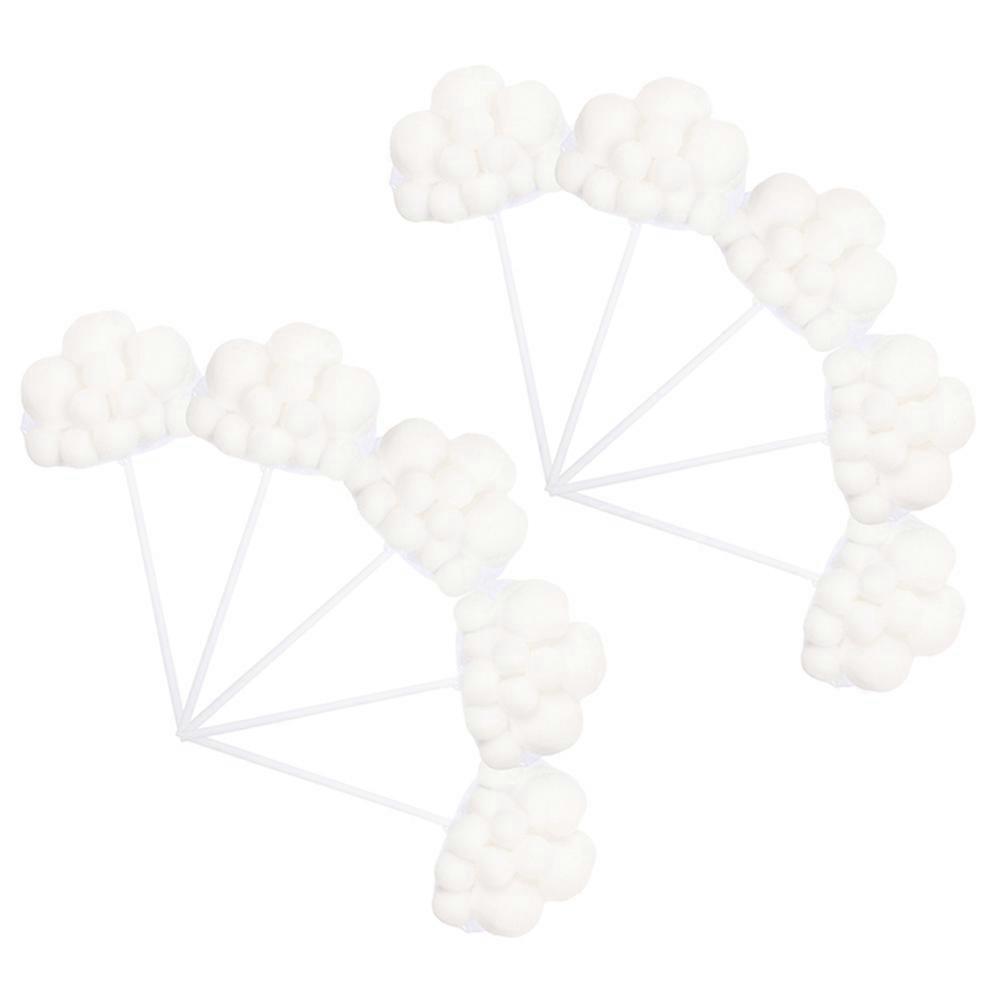 Cupcake Topper for Birthday 10Pcs White Paper Unique Cloud Shape Decorations for Party