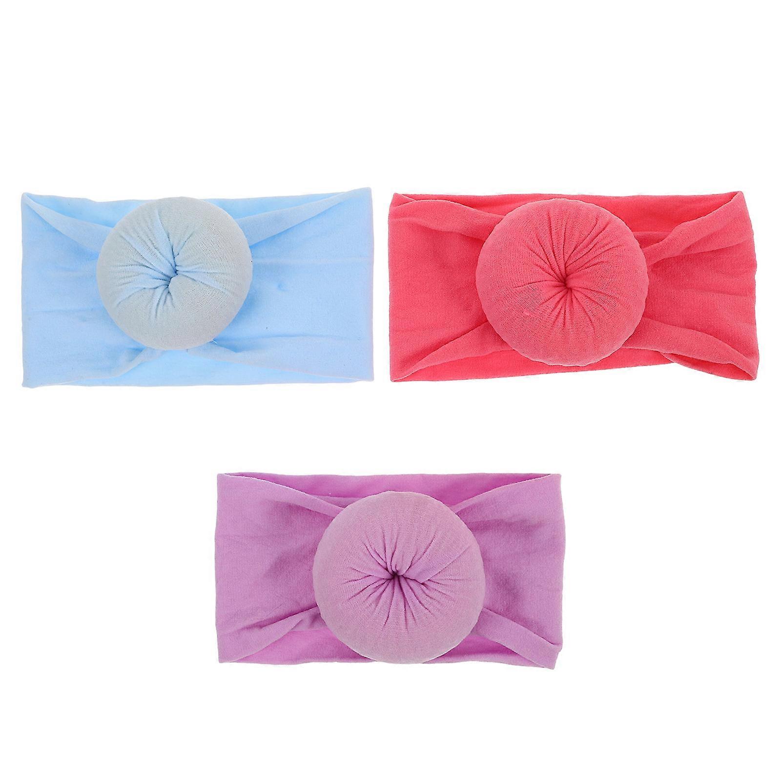 Cute Donut Headbands for baby Girls Made of Soft Nylon Perfect for Everyday Use or Special Occasions 3 Pcs