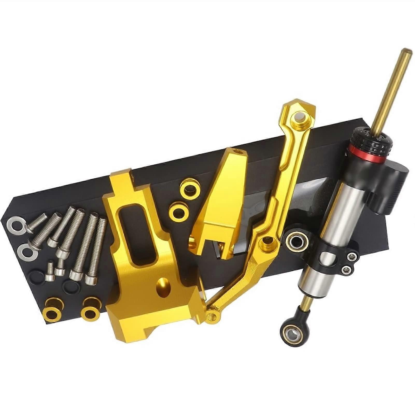 Motorcycle Stabilizer Steering Damper with Mounting Bracket Kit For Yamaha MT09 Tracer MT 09 Tracer MT09 Tracer 20152017 (Color: C)