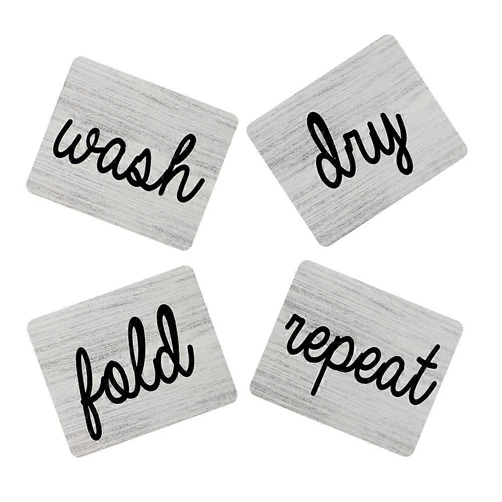 4Pcs Creative Hanging Laundry Signs for Decor with Fine Workmanship and Printing Easy to