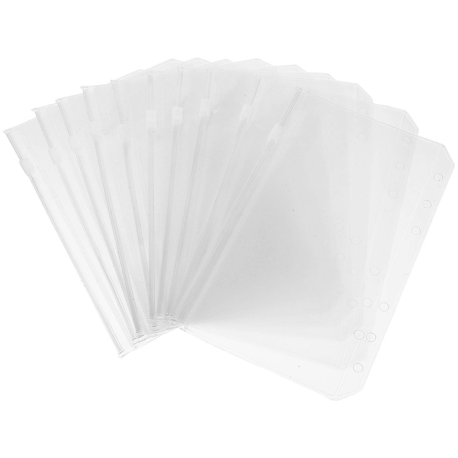 Transparent PVC Budget Pocket for Phones with Predrilled Holes Versatile Storage Solution Fits Various Binder Sizes
