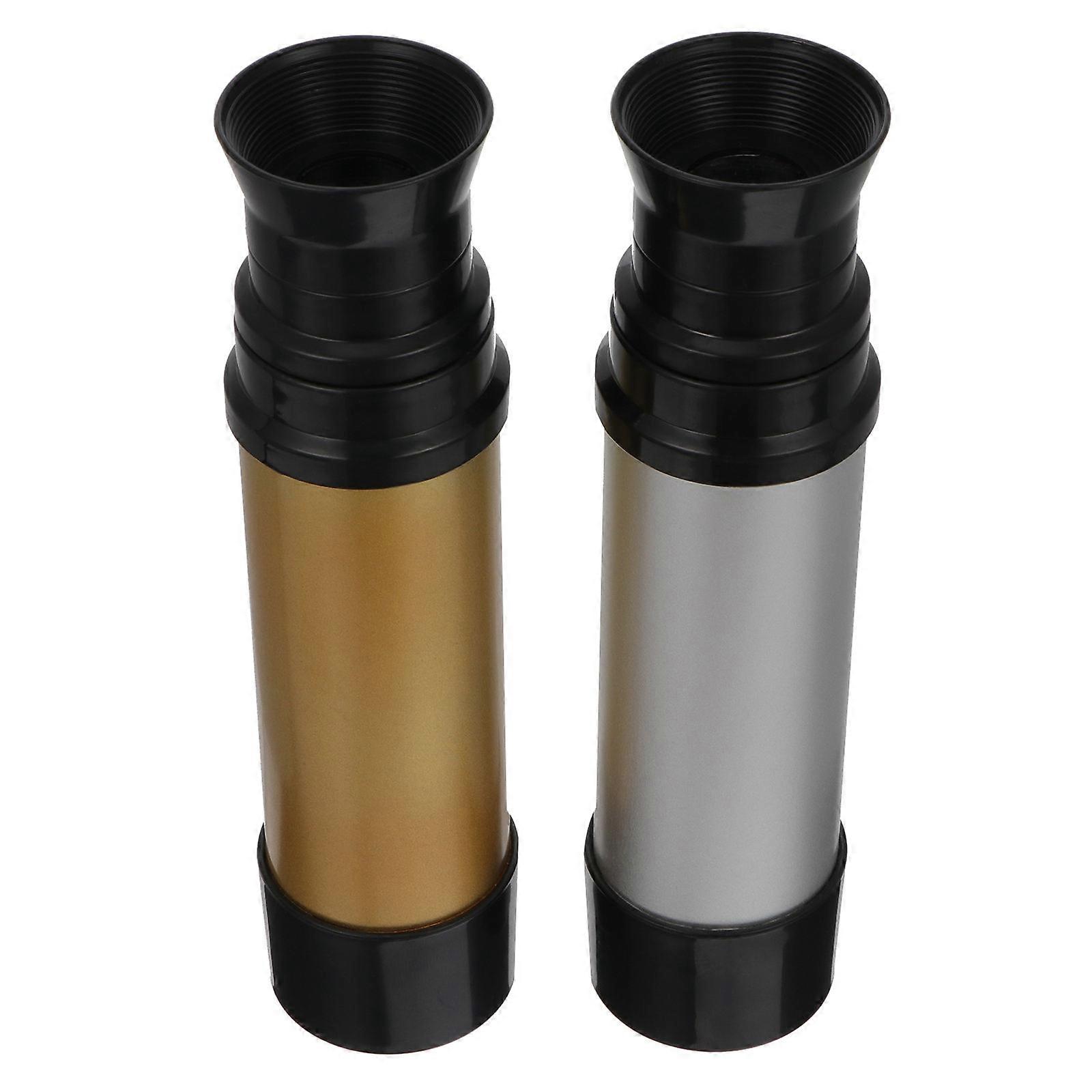 2pcs Educational Single-tube Telescope Kindergarten Telescope (Golden, Silver)