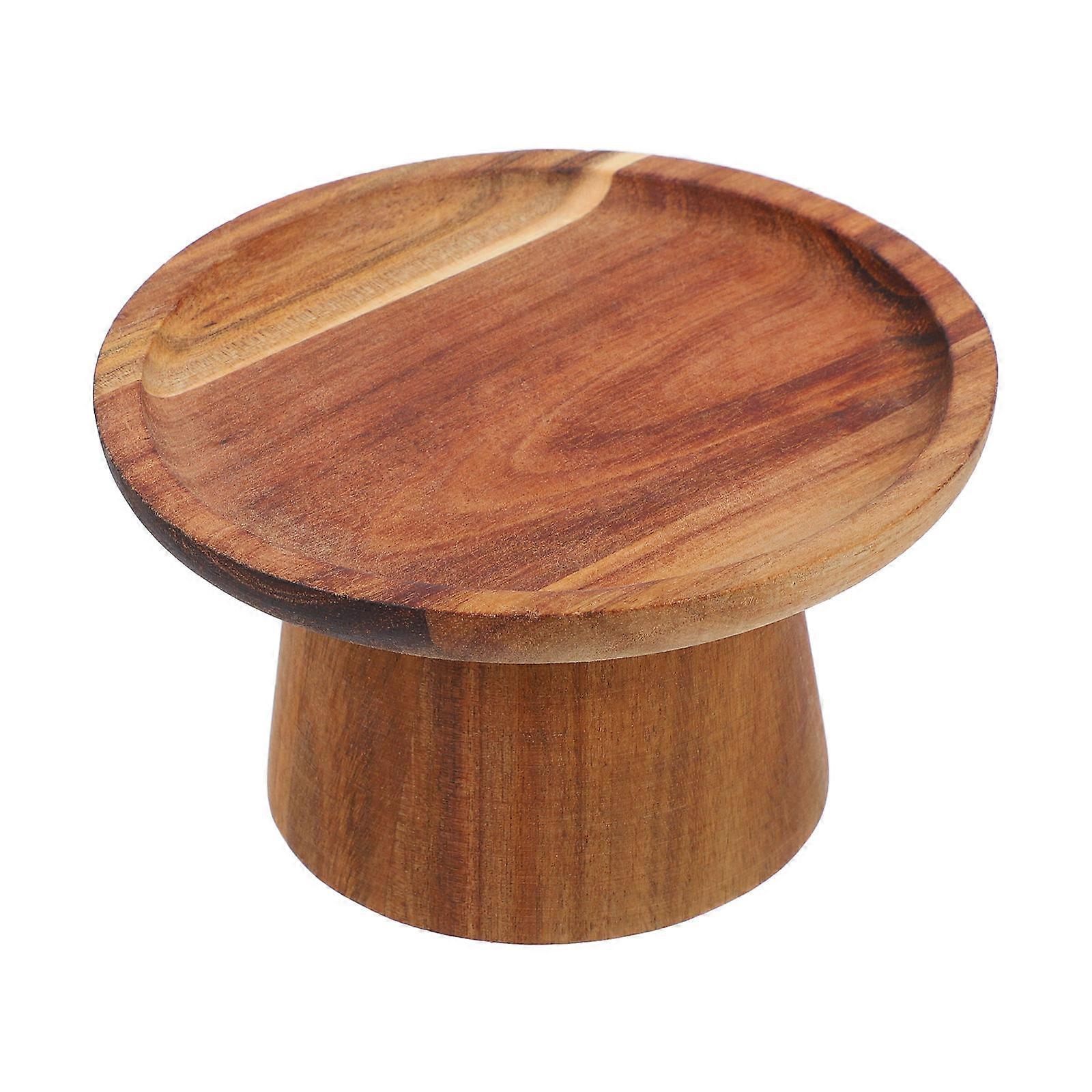 Footed Fruit Tray Decorative Snacks Wood Cake Stand Multi Function Dessert Plate 1 Set